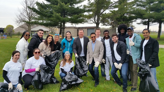 Community cleanup event during Millennial Summit
